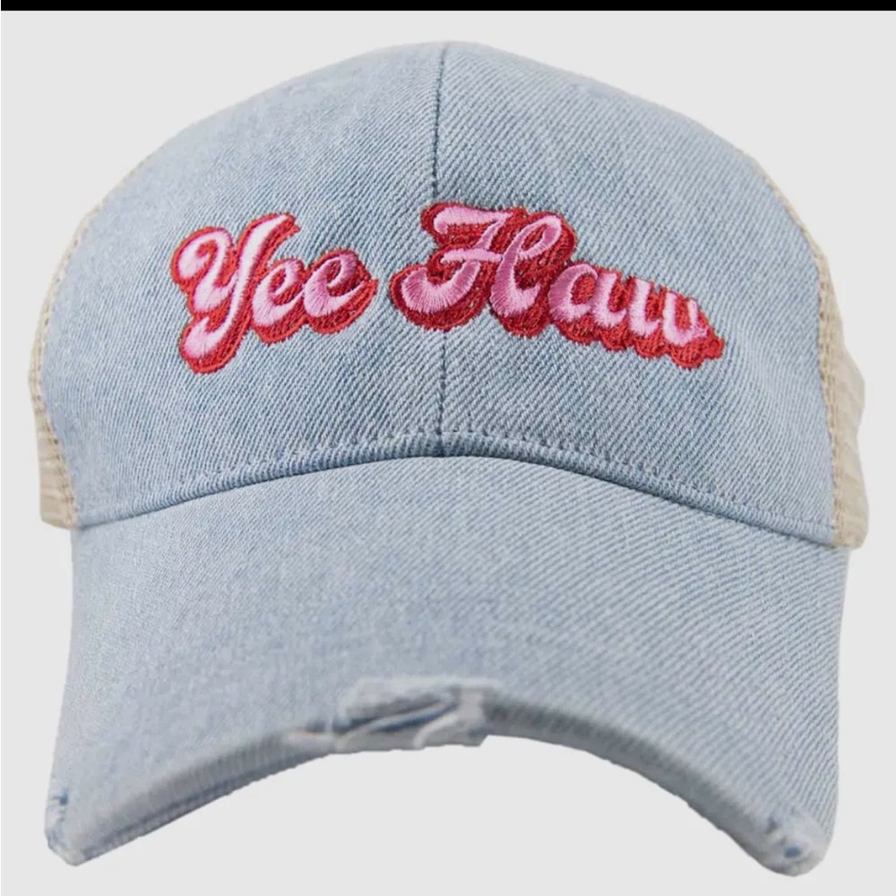 Yee Haw Denim Trucker Hat